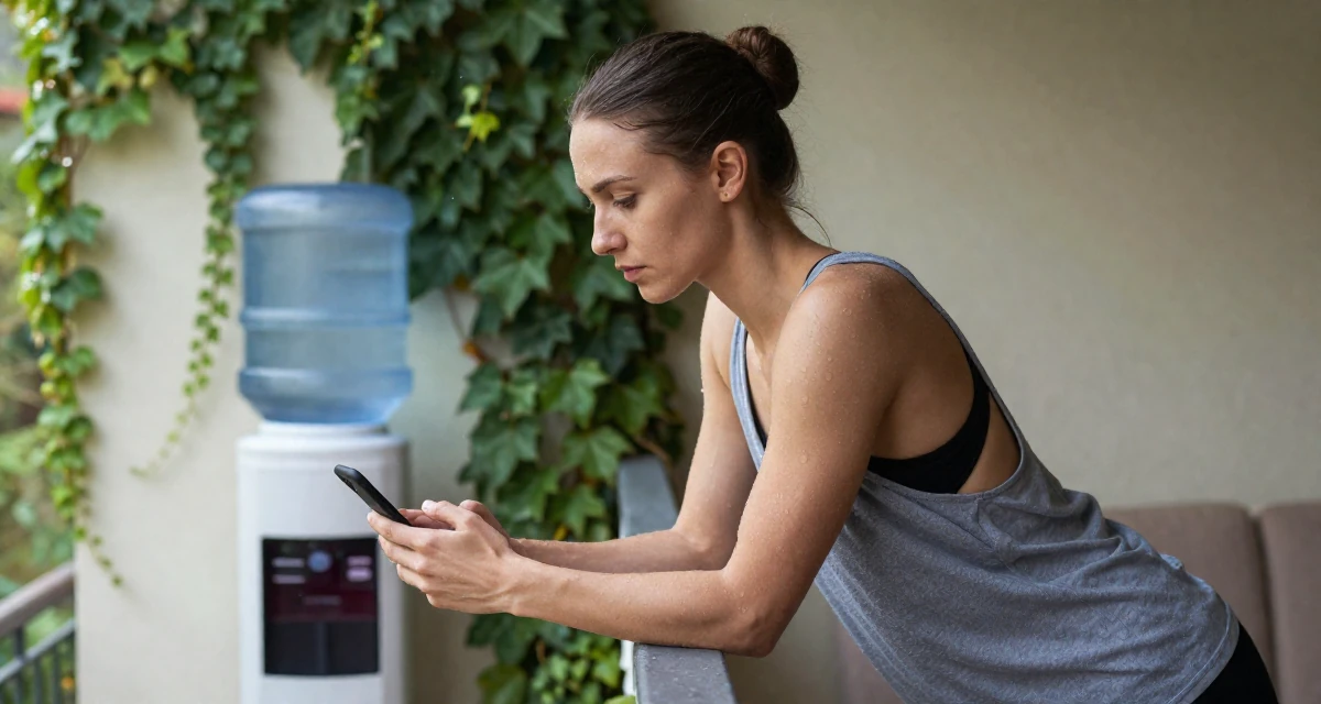 A lonely Female From Russia, trained as a classical ballerina in their 31, recently paid off student loans,
wearing a loose tank top with deep side cuts, checking a phone in a sunlit living room.