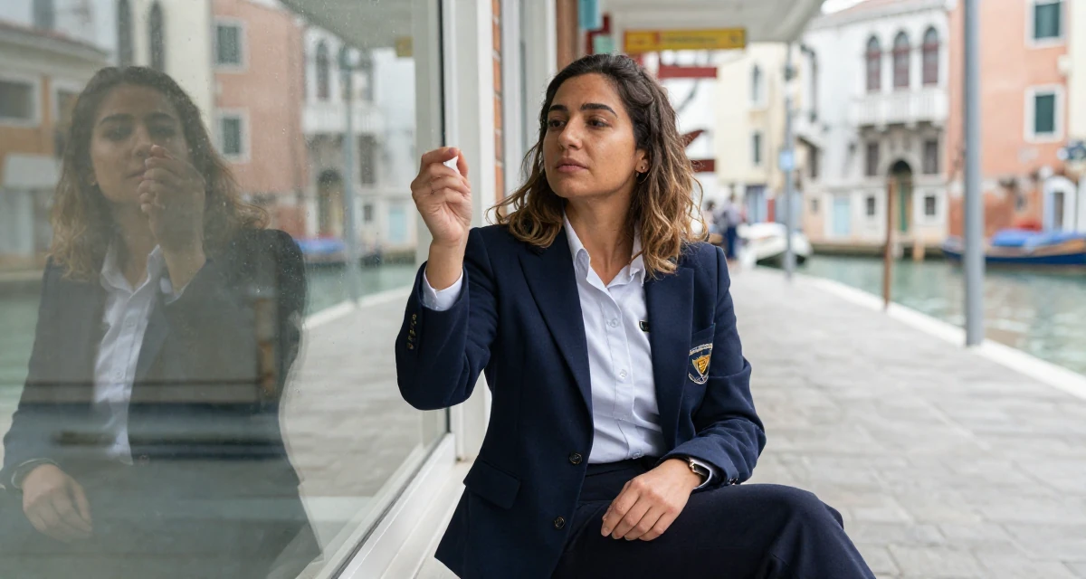 A fragile Female From Birmingham United Kingdom, holds a degree in economics in their 31, balancing career peaks with personal downtime,
wearing a school council president uniform with a blazer, picking something up in a hospital corridor.