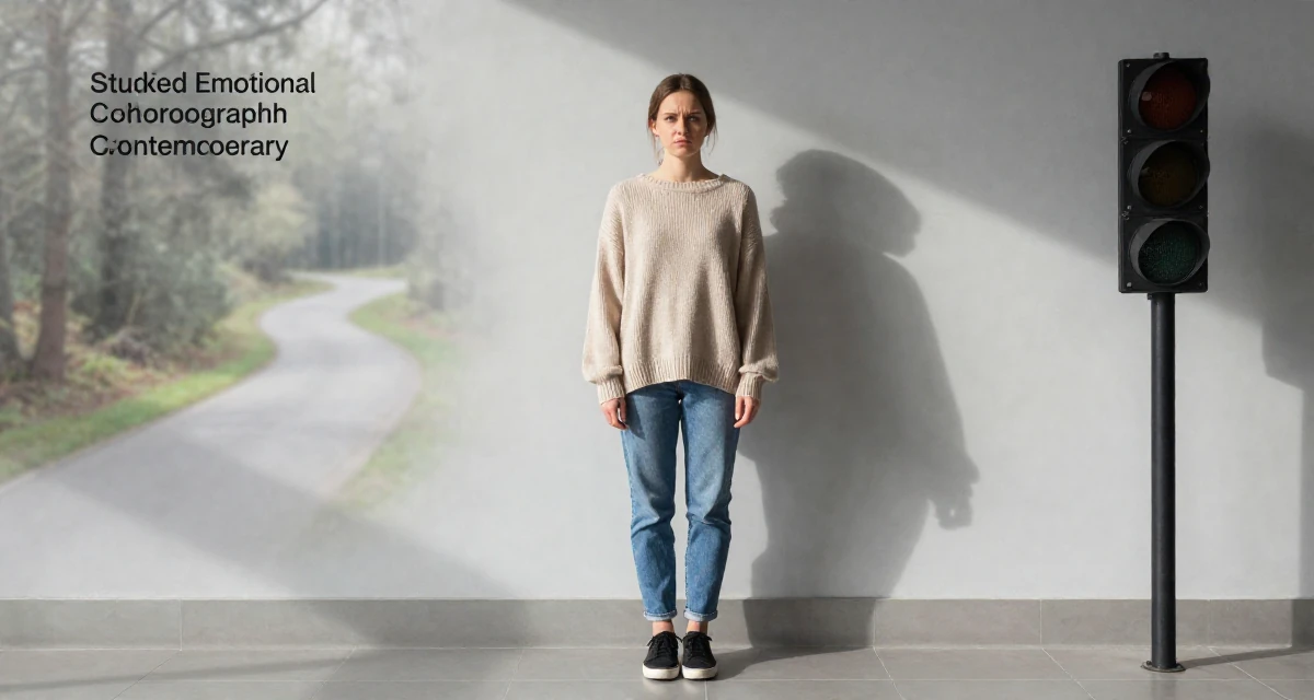 A cynical Female From Kraków Poland, studied emotional choreography in contemporary dance in their 22, facing early rejection and learning from it,
wearing a oversized beige sweater and jeans, waiting for a light to change in a airport departure lounge.
