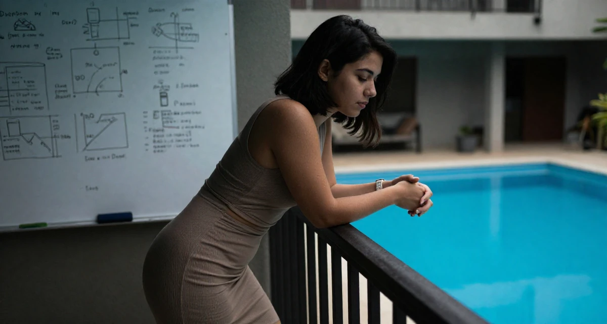 A harmonious Female Former café waitress, now documenting daily aesthetics for fans in their 25, struggling to stay consistent during exams,
wearing a fitted midi dress with a cutout at the waist, clasping hands together in a home interior.