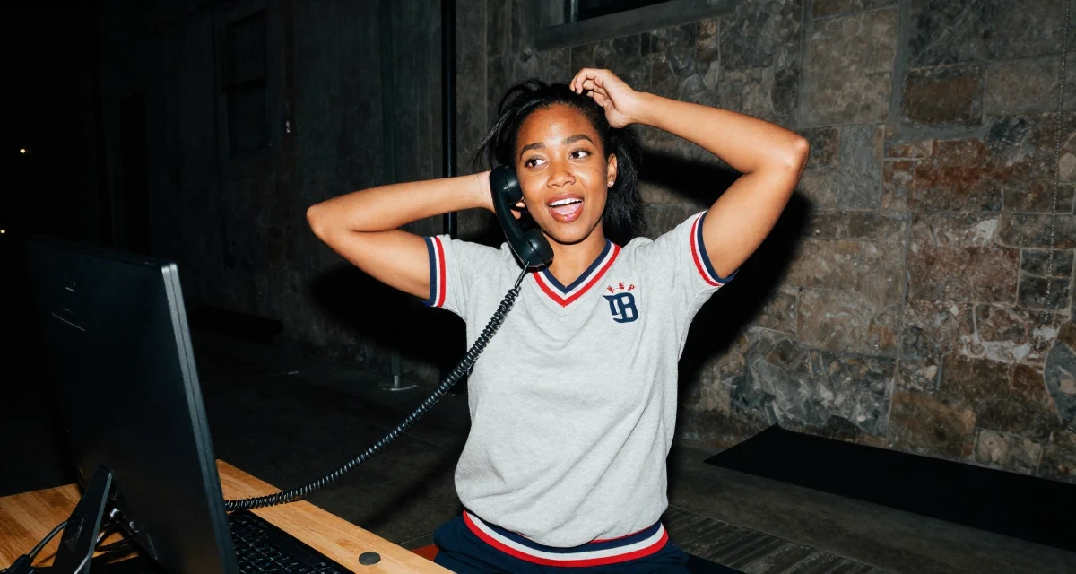 A charismatic Female From Zimbabwe, studied computer programming in their 20, creating content for a growing online audience, wearing a classic collegiate style, stretching the neck in a yoga studio.