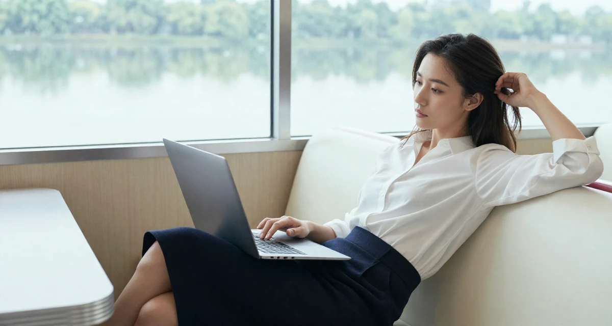 A gently serious Female Once a soldier trainee, now exploring softer sides through creator work in their 23, realizing that friendships require hard work, wearing a asymmetrical hem skirt and a crisp white shirt, running fingers through hair in a retro 50s diner.