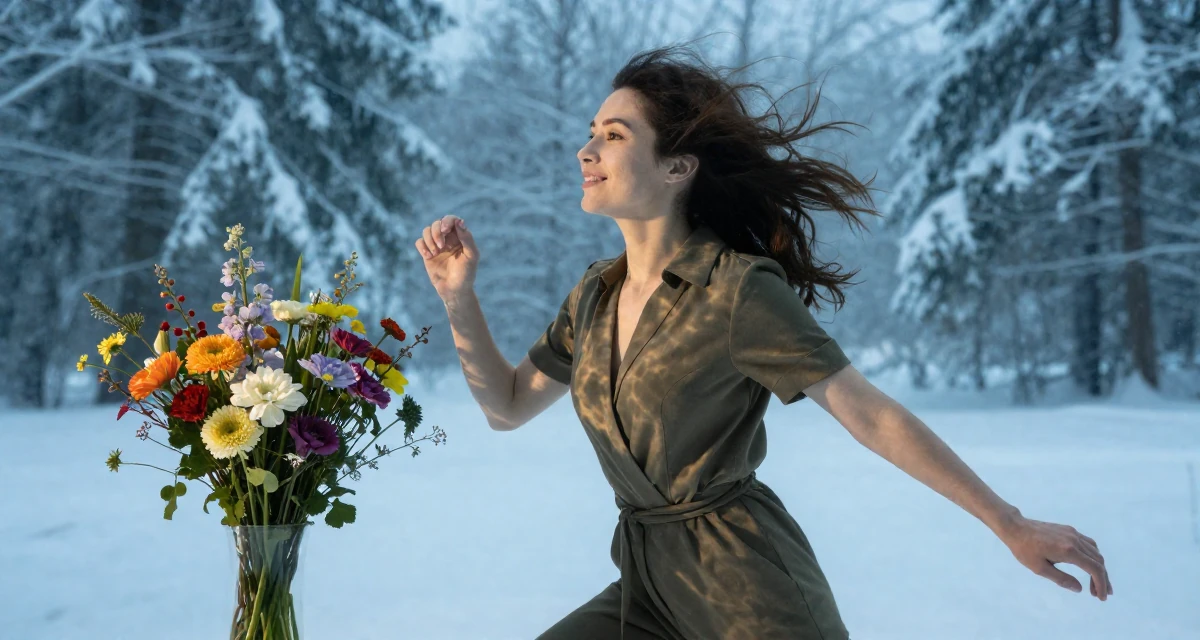 A hopeful Female From Vancouver Canada, trained in natural light portraiture in their 25, discovering the mental toll of constant visibility, wearing a chic jumpsuit styling, clasping hands together in a photo studio.