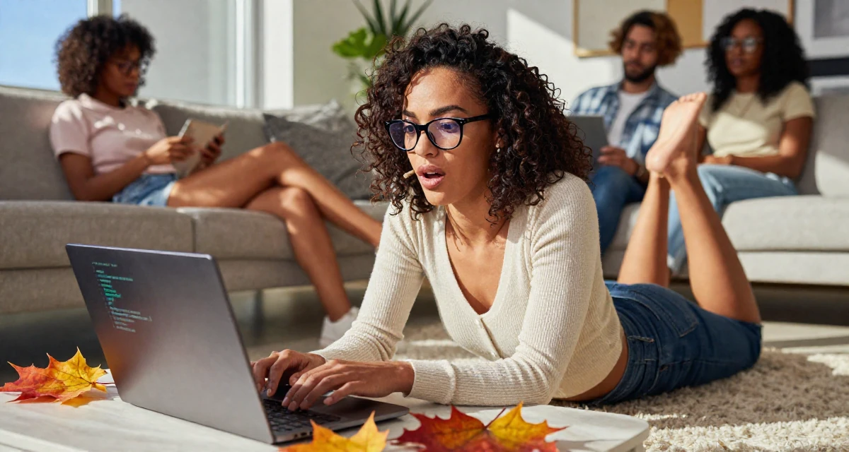 A subtly surprised Female From Bahamas, studied finance and banking in their 22, grinding nonstop while peers enjoy carefree weekends, wearing a librarian outfit with glasses and a tight cardigan, shifting weight impatiently in a modern apartment living room.