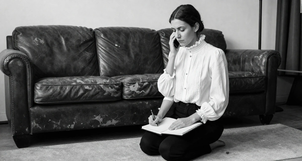 A sentimental Female From Spain, majored in journalism in their 33, protecting personal time fiercely, wearing a high-neck victorian style blouse and black slacks, holding a notebook in a yoga studio.
