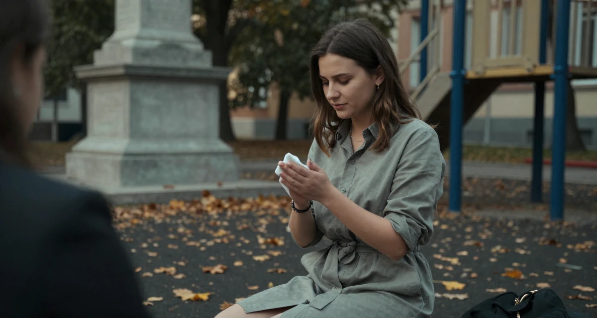 A lighthearted Female From Hungary, has a background in physical education in their 22, forming connections with potential collaborators, wearing a belted shirt dress with rolled sleeves, wiping hands in a school playground.