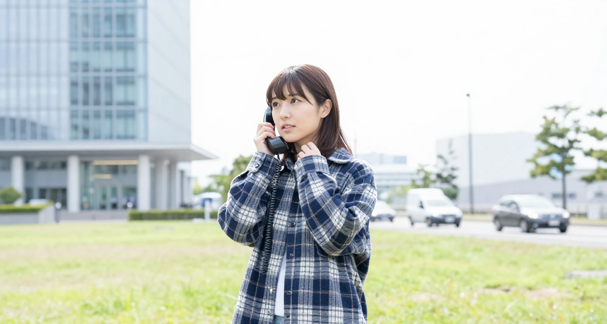 A focused and sharp Female From Osaka Japan, learned cosplay craftsmanship and character styling in their 32, focusing on health and longevity habits, wearing a cozy oversized flannel, watching traffic pass by in a grassy field.