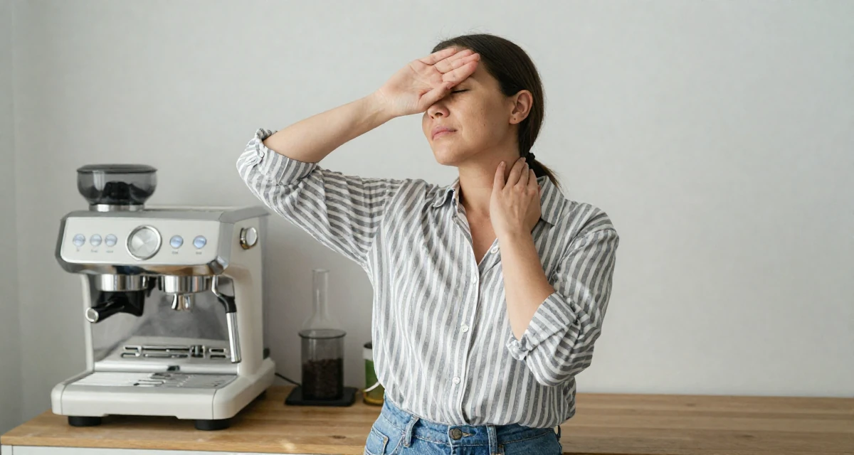 A introspective Female Once a freelance translator, now exploring multilingual creator content in their 47, preparing for empty-nest life, wearing a classic striped shirt and jeans, covering eyes from the sun in a photo studio.