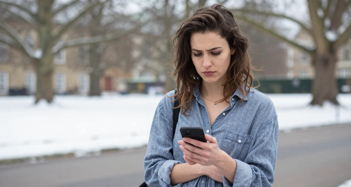 A unimpressed Female From UK, has a background in history and archaeology in their 23, balancing sensual creativity with school deadlines, wearing a relaxed vacation shirt, texting with both thumbs in a quiet park.