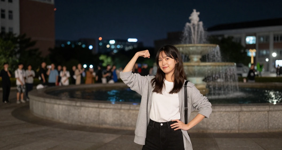 A friendly Female From Taiwan, based in Kaohsiung, graduated from an arts program majoring in intimate scene design in their 22, responding to fans while keeping emotional distance, wearing a modern casual lifestyle wear, shivering slightly in a university campus.