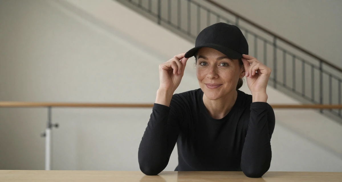 A quietly happy Female Former personal trainer, now documenting transformation journeys for fans in their 43, redefining what 