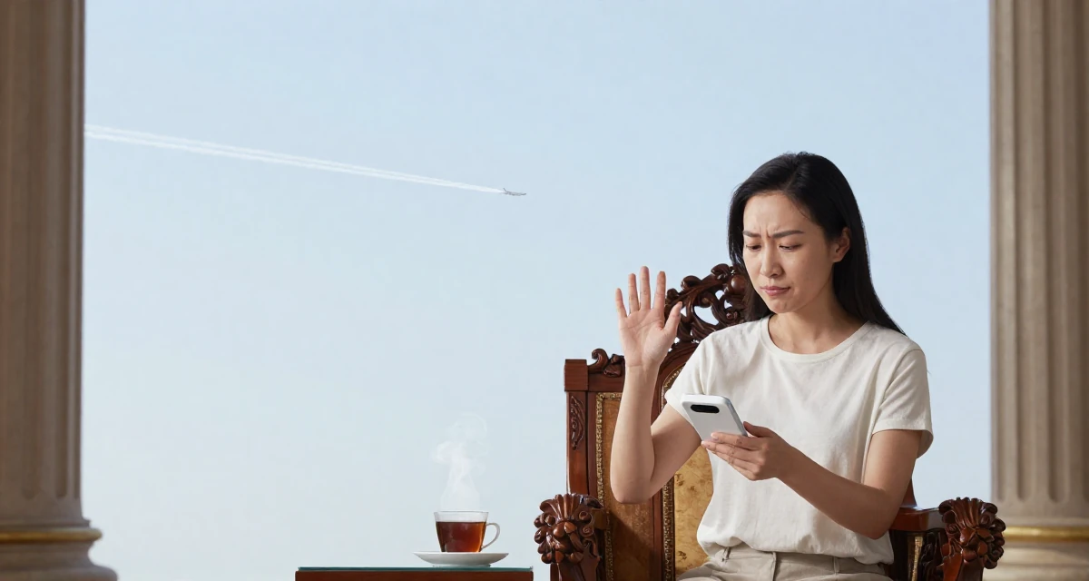 A bashful Female From China, studied computer graphics in their 31, navigating the balance between career and new motherhood, wearing a minimalist everyday clothing, examining a product in a royal palace throne room.