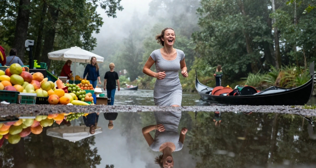 A fearless male From Norway, based in Bergen, graduated from a regional college majoring in creative communication in their 46, running a household with teens, wearing a fitted ribbed dress, laughing uncontrollably in a dense misty forest.