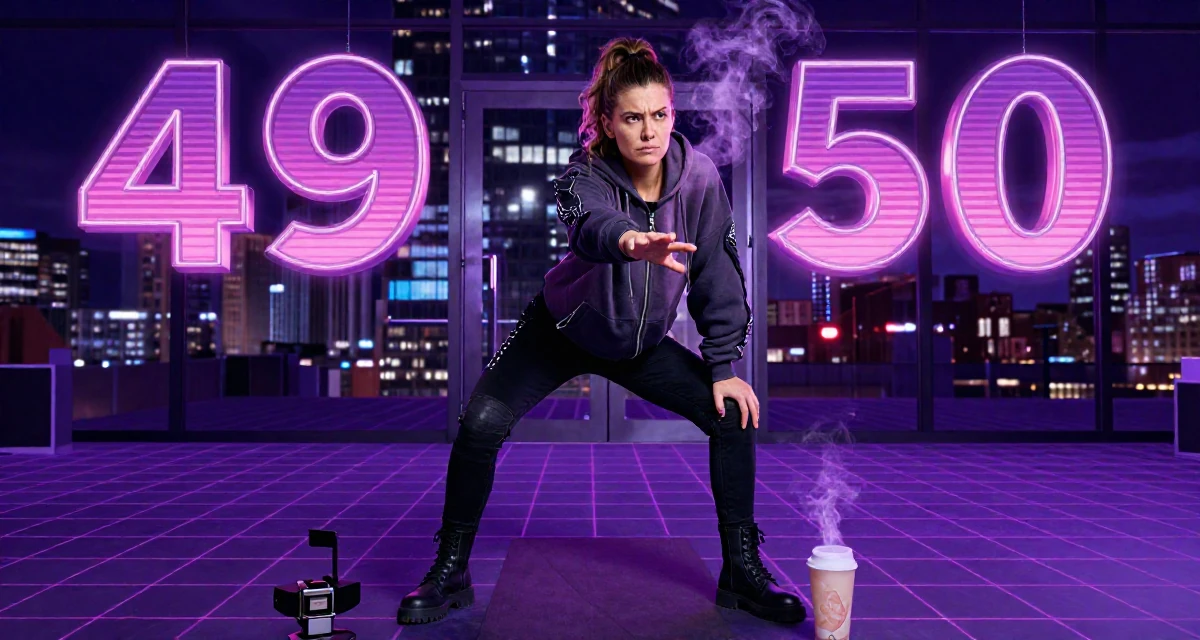 A tense Female From Australia, majored in e-commerce in their 49, looking forward to the freedom of 50, wearing a edgy street style with boots, zipping up a hoodie in a yoga studio.