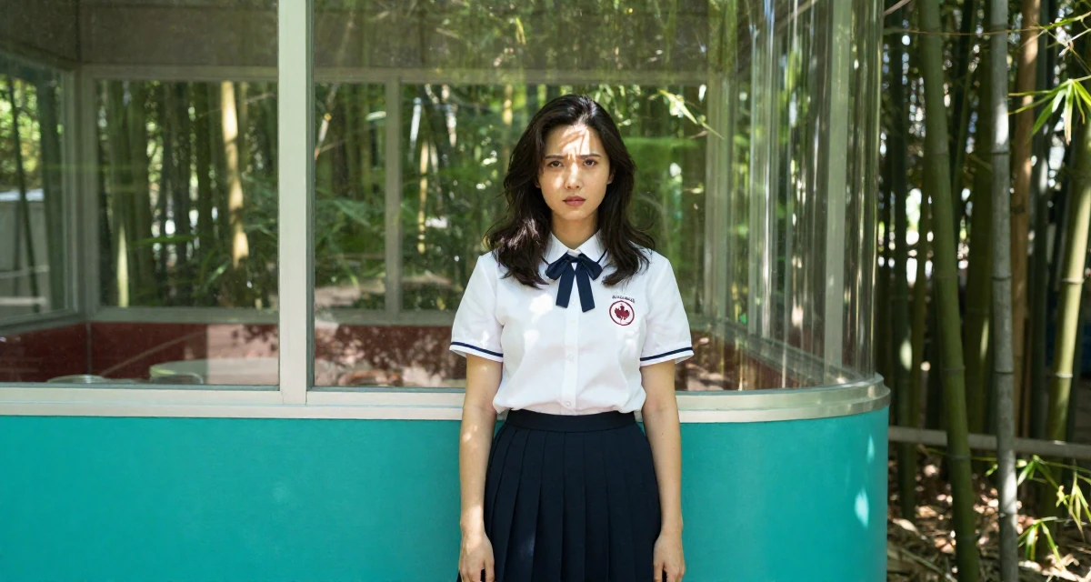 A troubled Female From Canada, has a diploma in graphic design in their 25, balancing innocence and boldness in early shoots, wearing a classic collegiate style, retouching hair volume in a retro 50s diner.