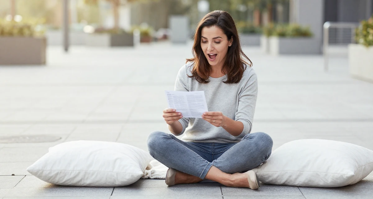 A spirited Female Born overseas, studied communication studies in their 30, focused on paying off debt and financial freedom, wearing a modern casual lifestyle wear, crossing legs in a pedestrian plaza.