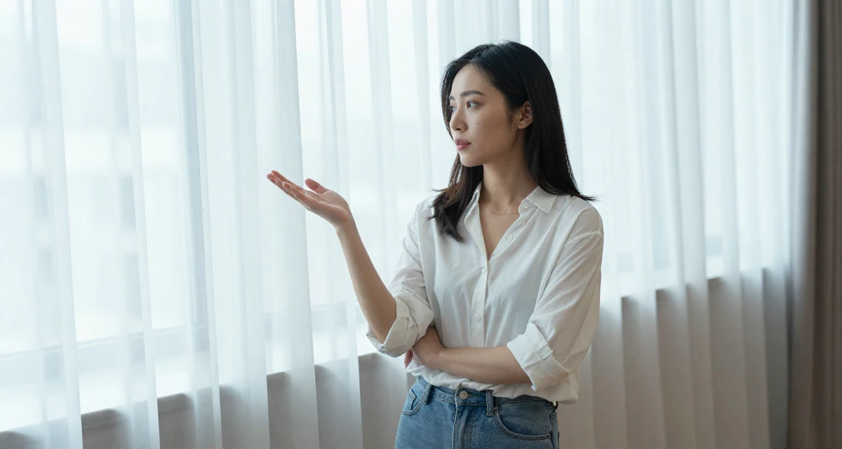 A quiet Female Previously a travel-blog student, now turning trips into premium creator content in their 23, making decisions that will shape future lifestyle, wearing a effortless white blouse and jeans, shifting weight impatiently in a concert hall.