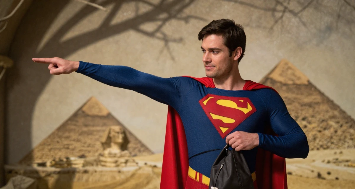 A compassionate male From Germany, has a background in psychology in their 22, dealing with burnout from too many posting expectations, wearing a superheroine spandex suit with a cape, zipping up a bag in a dungeon cell.