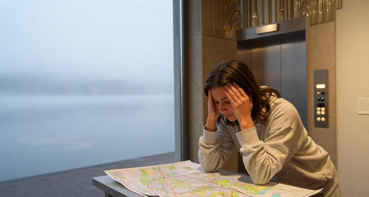 A relaxed and carefree Female From Switzerland, studied finance and banking in their 22, comparing growth with other creators and feeling pressure, wearing a comfortable lounge wear set, looking at a map in a art gallery hall.