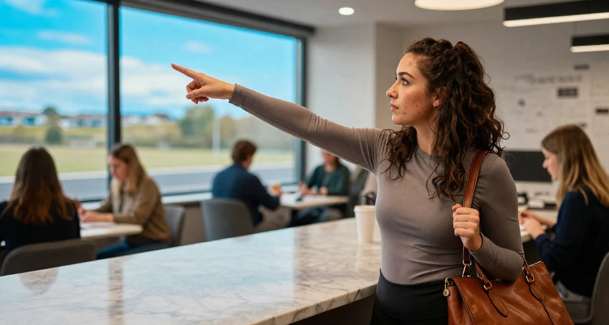 A bashful Female From Scotland, studied game design in their 24, healing from past emotional wounds, wearing a fitted athletic wear, carrying a leather handbag in a busy coworking space.