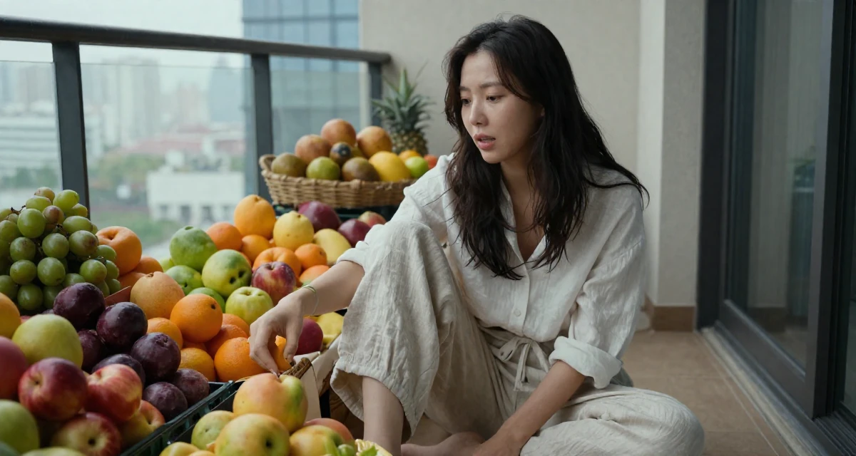 A inspired Female From Seoul South Korea, studied K-style beauty and content editing in their 24, crafting visual stories with romantic–sensual undertones, wearing a loose-fitting linen trousers, pausing mid-step in a luxury penthouse balcony.