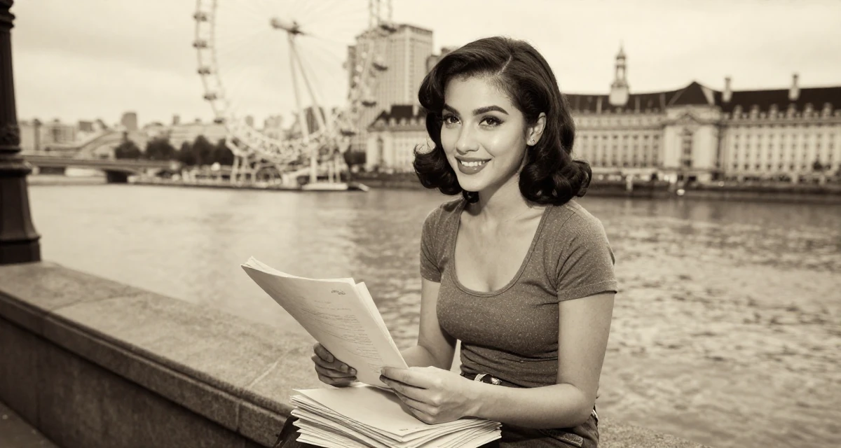 A happy Female From Ho Chi Minh City Vietnam, studied multimedia design in their 22, learning to advocate for personal boundaries, wearing a retro 90s casual vibe, carrying a stack of documents in a city sidewalk.