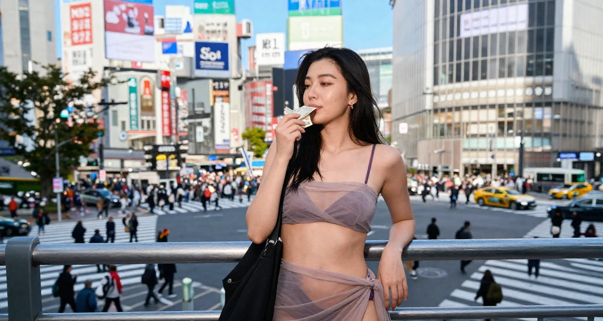 A serene Female From United States, majored in development economics in their 23, enjoying the first taste of disposable income, wearing a sheer sarong skirt over a swimsuit, holding a jacket over a shoulder in a airport departure lounge.