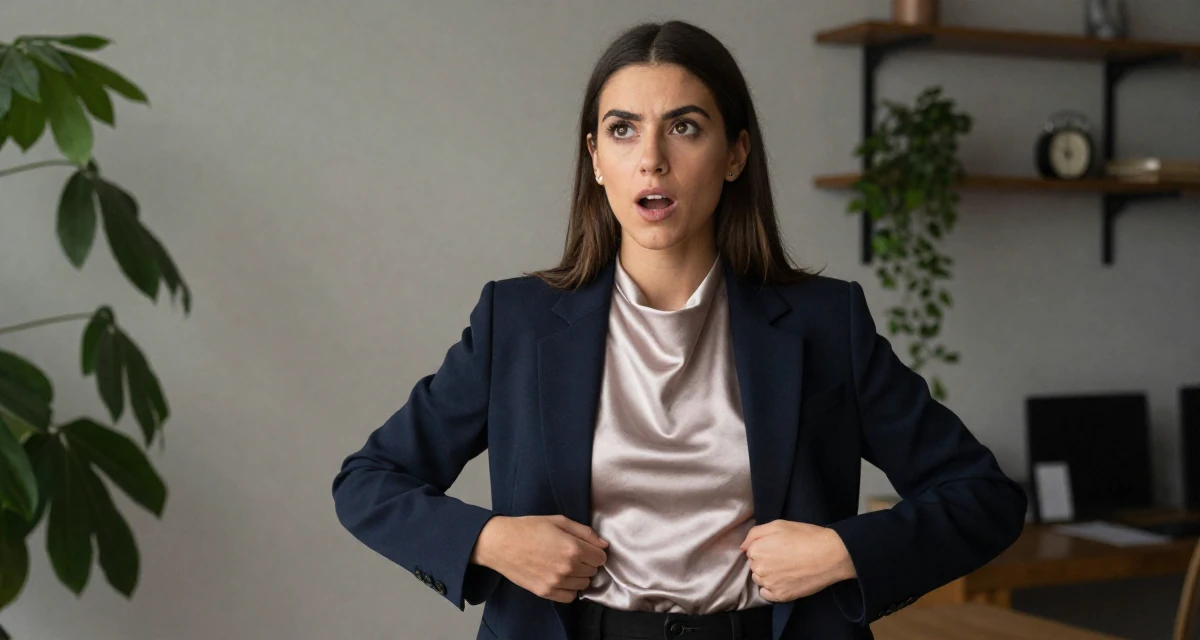 A enthusiastic Female From Argentina, based in Rosario, graduated from a national university majoring in audiovisual production in their 31, feeling the biological clock or societal pressure, wearing a satin cowl neck top under a business suit, unbuttoning a coat in a modern apartment.