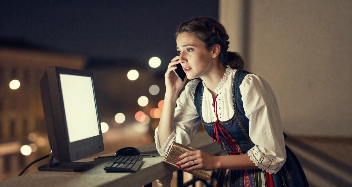 A emotionally moved Female Raised in Kazakhstan, majored in global business in their 25, exploring personal identity for the first time, wearing a peasant girl corset dress with a white blouse, clutching a clutch bag in a photo studio.