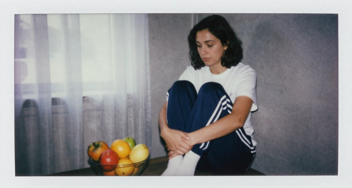 A vulnerable Female From USA, studied supply chain management in their 30, freelancing after a layoff, wearing a school gym uniform with bloomers and a white t-shirt, clasping hands together in a dungeon cell.