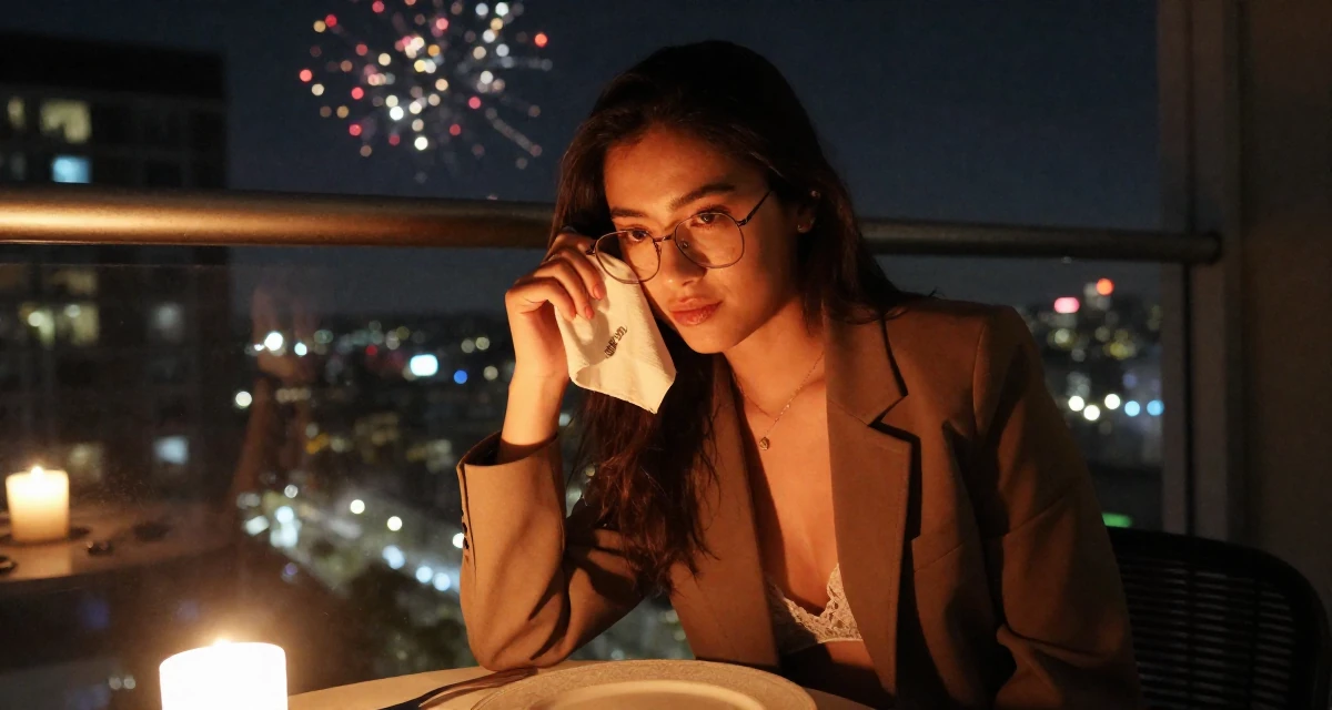 A mischievous Female From Toronto Canada, studied criminology in their 21, enjoying the peak of carefree student life, wearing a fitted blazer with nothing underneath but a lace bra (hinted), cleaning glasses with a cloth in a luxury penthouse balcony.