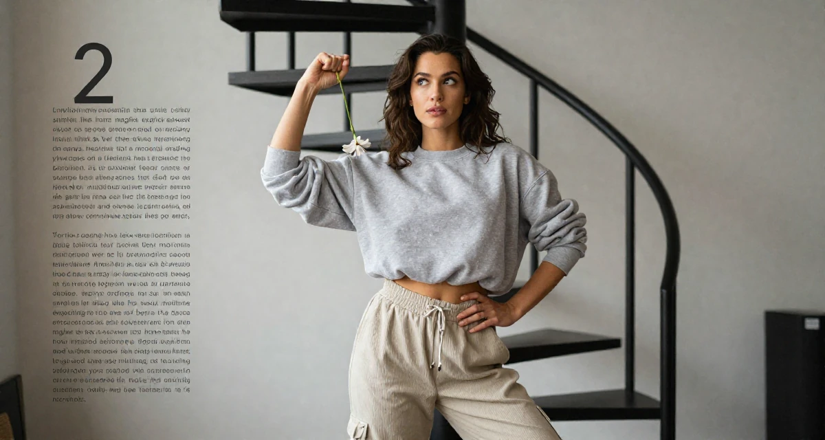 A curious Female From the United States, based in Seattle, graduated from a community college majoring in digital marketing in their 22, balancing ambition with realistic expectations, wearing a relaxed streetwear, holding a single flower in a yoga studio.