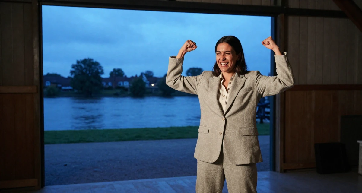A worried Female From Afghanistan, majored in agricultural science in their 22, joining creator communities for tips and support, wearing a relaxed fit suit separate, laughing uncontrollably in a barn interior.