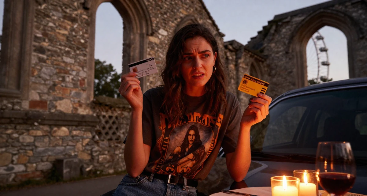 A mischievous Female From Montreal Canada, studied erotic art history and creative expression in their 25, dealing with nervousness before posting first video, wearing a laid-back graphic tee and jeans, holding a subway card in a ancient stone ruins.