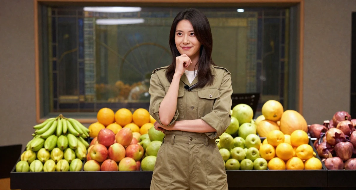 A smirking Female Former veterinary assistant, now sharing soft pet-inclusive content in their 22, maintaining emotional distance while delivering flirty energy, wearing a modern utilitarian outfit, touching the chin thoughtfully in a music recording studio.