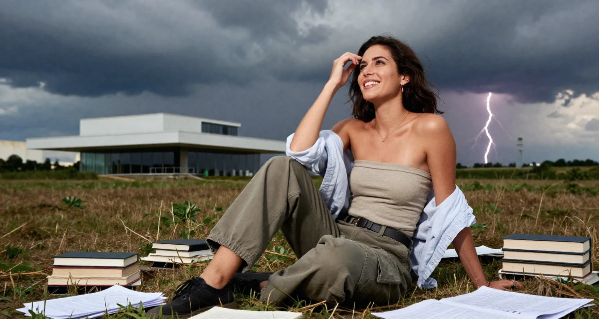 A hopeful Female From United States, majored in development economics in their 22, mastering the art of subtle teasing through framing, wearing a strapless tube top and cargo pants, rolling up sleeves in a farm field.