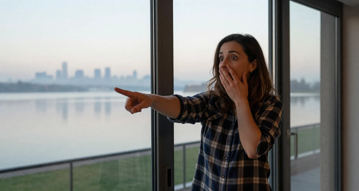 A awestruck Female From Rome Italy, majored in art history in their 47, expert in navigating difficult conversations, wearing a casual plaid button-down, opening a door in a modern apartment.