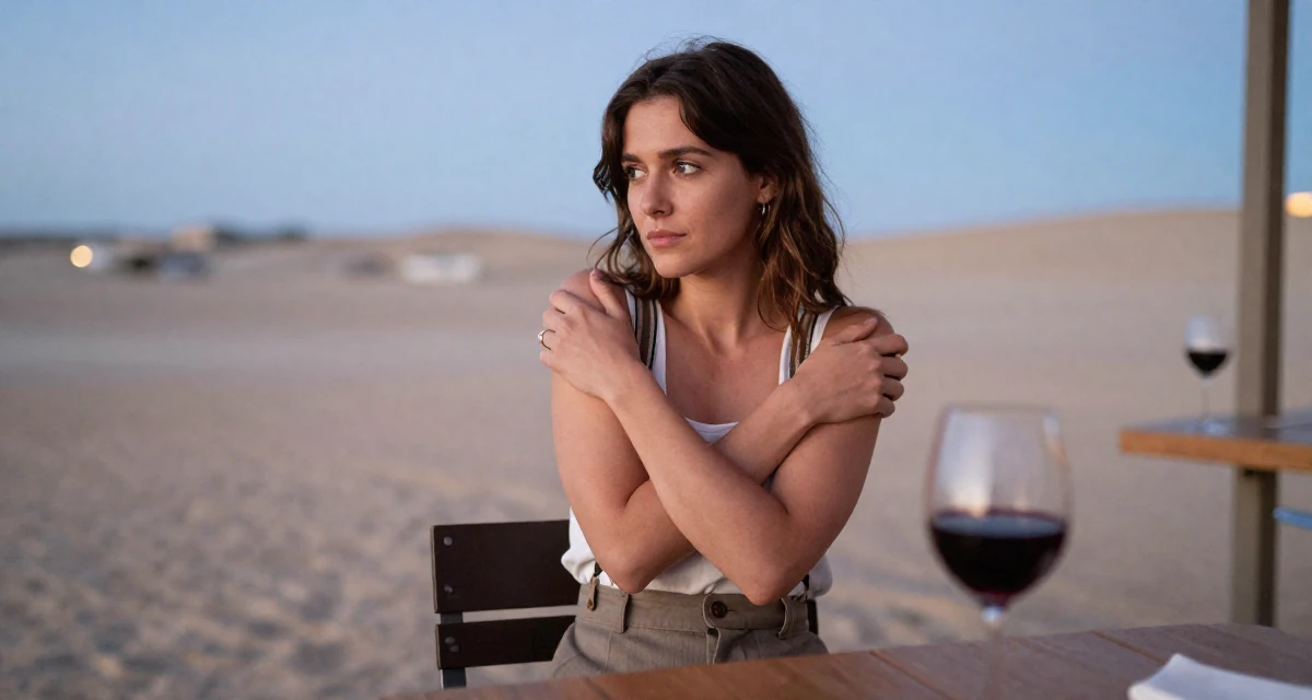 A lonely Female From Canada, based in Montreal, graduated from a design program majoring in intimate visual arts in their 23, becoming skilled at angles that highlight confidence, wearing a high-waisted skirt with suspenders and a shirt, picking something up in a cozy café.