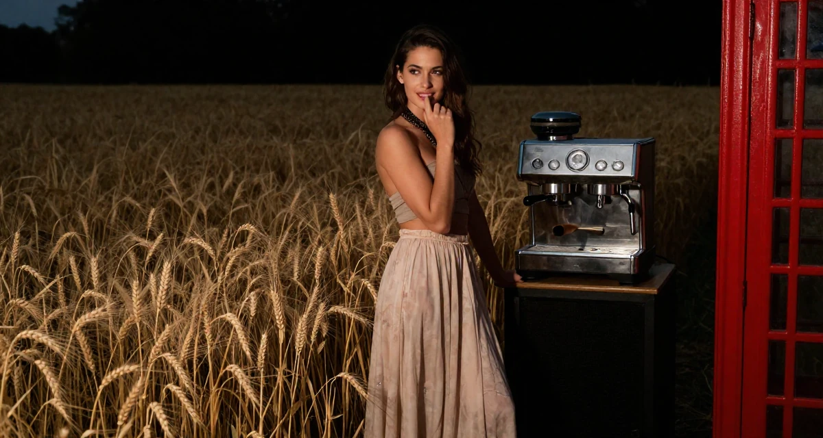 A satisfied Female From Croatia, based in Rijeka, graduated from a communication institute majoring in sensual scene composition in their 22, becoming more aware of personal boundaries with fans, wearing a flowing maxi skirt and top, biting a lip thoughtfully in a golden wheat field.